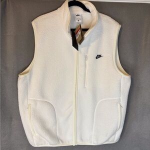 Nike White Sherpa Fleece Vest